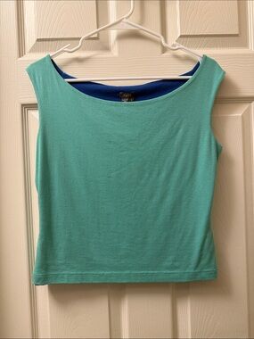 Muse Scoop Neck Tank Top in Aqua